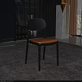 Modern Gray Frame Dining Chair With Yellow Soft Seat And Marble Accents In Interior