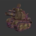 Vintage Mechanical Tank 3D Model With Dual Cannons Tracks And Textured Industrial Design