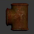 Red Industrial Valve Equipment Featuring Rustic Texture Bolted Flange And Mechanical Design