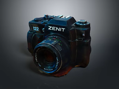 ZENIT T22 SLR Camera With Classic Design And Detachable Lens 3d model