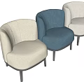 Light Beige Upholstered Accent Chair With Tufted Backrest And Dark Wooden Legs