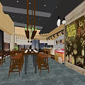 Cozy Cafe Interior With Decorative Brick Wall Coffee Line Text Orange Armchairs And Wooden Bookshelves