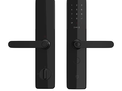 Black Smart Door Handle Featuring Digital Keypad For Xiaomi Smart Lock 3d model