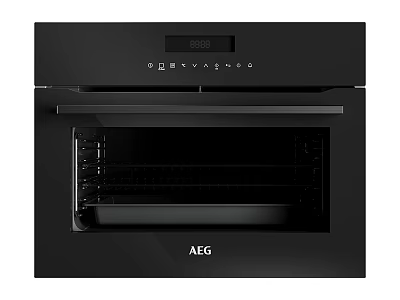 AEG Modern Black Built In Oven With Digital Display Control Panel And Interior Rack Tray 3d model