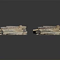 Rusted Metal Brackets With Multiple Stacked Pieces On Black Background 3d model