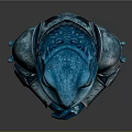 Blue Frog Wearing Medieval Armor Holding Sword with Mythical Details