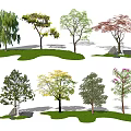 Modern tree landscape tree arbor landscape sketch 3d model