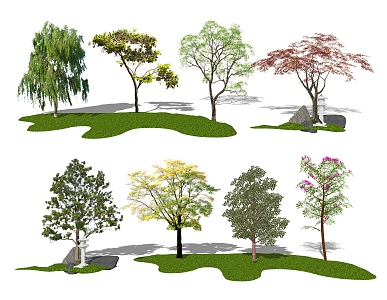 Modern tree landscape tree arbor landscape sketch 3d model