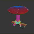 Red Umbrella Shaped Mushroom with White Spots Edible Food Visual Concept