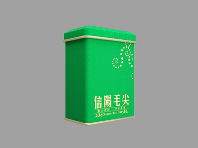 Green Xinyang Maojian Tea Canister With Decorative Patterns For Household Use 3d model