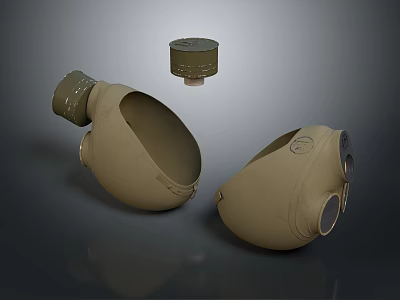 Fashionable Beige Hats With Three Unique Styles For Comfortable Daily Wear 3d model