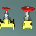 Industrial Brass Valves With Red Handles And Mechanical Structure Design