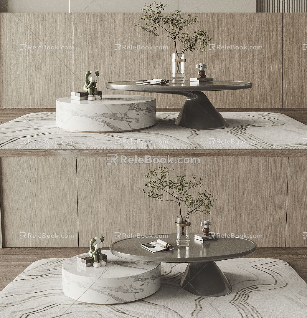 Modern Coffee Table Marble Coffee Table 3d model