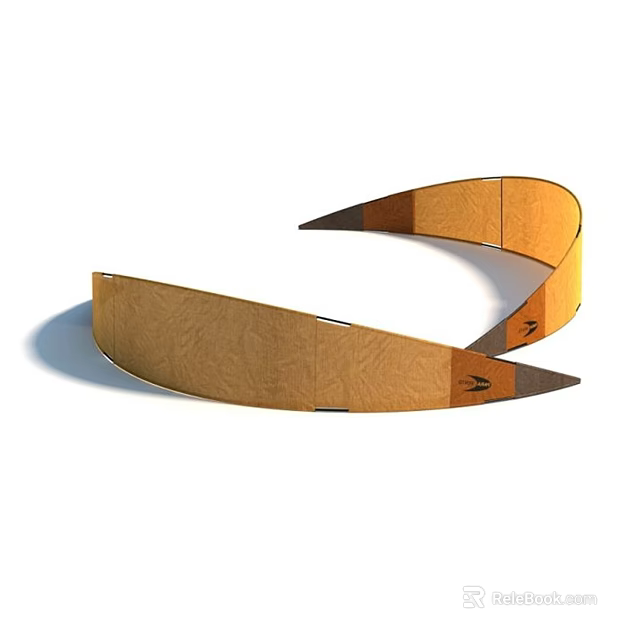 High Quality Curved Wooden Playground Equipment Slide for Kids Outdoor Play 3d model 