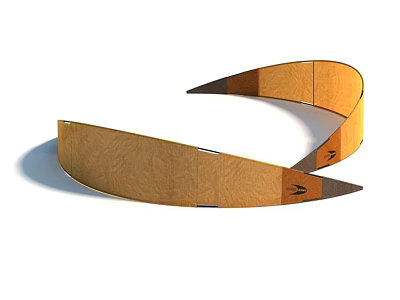 High Quality Curved Wooden Playground Equipment Slide for Kids Outdoor Play 3d model