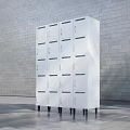 Commercial White Metal Storage Lockers With Multiple Compartments And Sturdy Build
