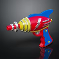 Colorful Red Blue Yellow Toy Gun with Lightning Design for Children Playtime