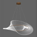 Modern Spiral Crystal Chandelier Hanging In Gray Interior With Elegant Design