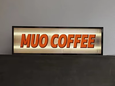 MUO COFFEE Illuminated Neon Sign Board For Coffee Shop Exterior 3d model