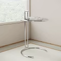 Modern Minimalist Side Table With Metal Frame And Round Top By Window Interior 3d model