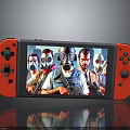 Animal Characters Wearing Gas Masks Displayed On Red Gaming Console Screen