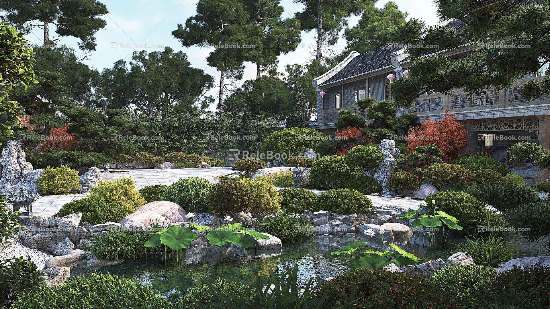 Chinese Park Landscape 3d model