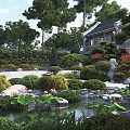 Chinese Park Landscape 3d model