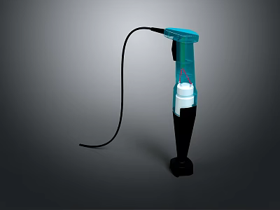 Handheld Electric Utility Tool With Blue Handle Black Base And Power Cord 3d model