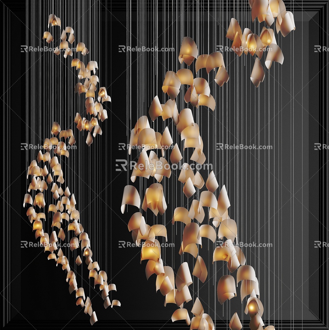 Modern Chandelier Waterfall Chandelier 3d model