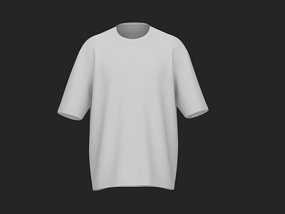 Basic White Short Sleeve Round Neck Plain T-shirt for Casual Daily Wear 3d model