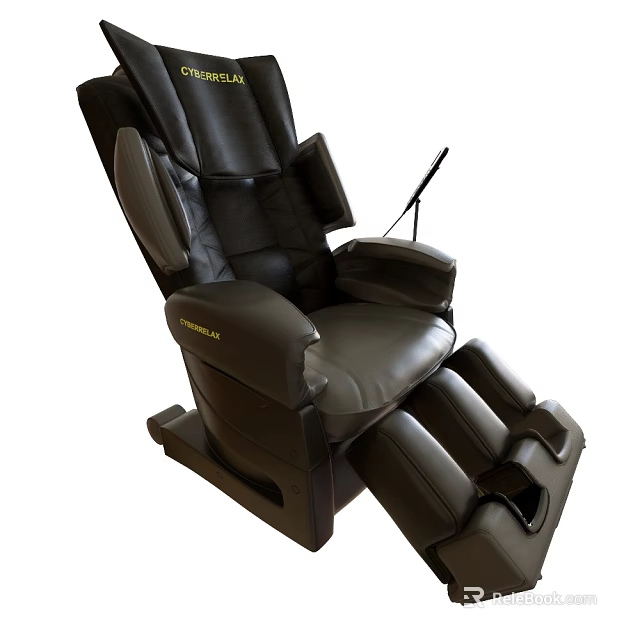 Black Leather Massage Chair With Full Body Massage And Remote Control 3d model 