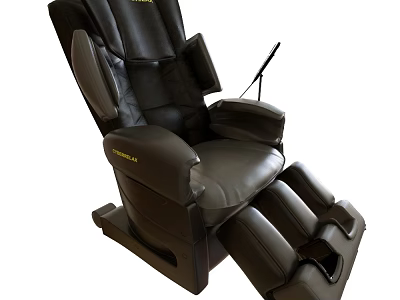 Black Leather Massage Chair With Full Body Massage And Remote Control 3d model