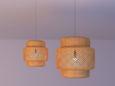 bamboo and rattan chandelier personalized chandelier 3d model