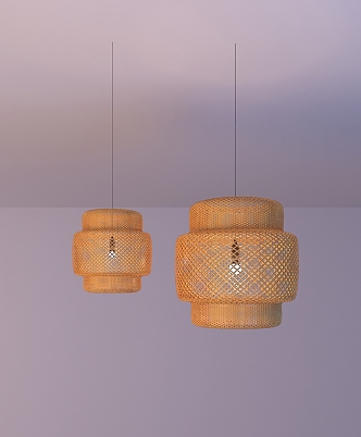 bamboo and rattan chandelier personalized chandelier 3d model