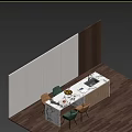 Island Table and Chair Bar Table and Chair 3d model
