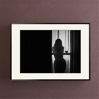 Modern Figure Painting Simple Black and White Commercial Space Figure Woman Decorative Painting 3d model