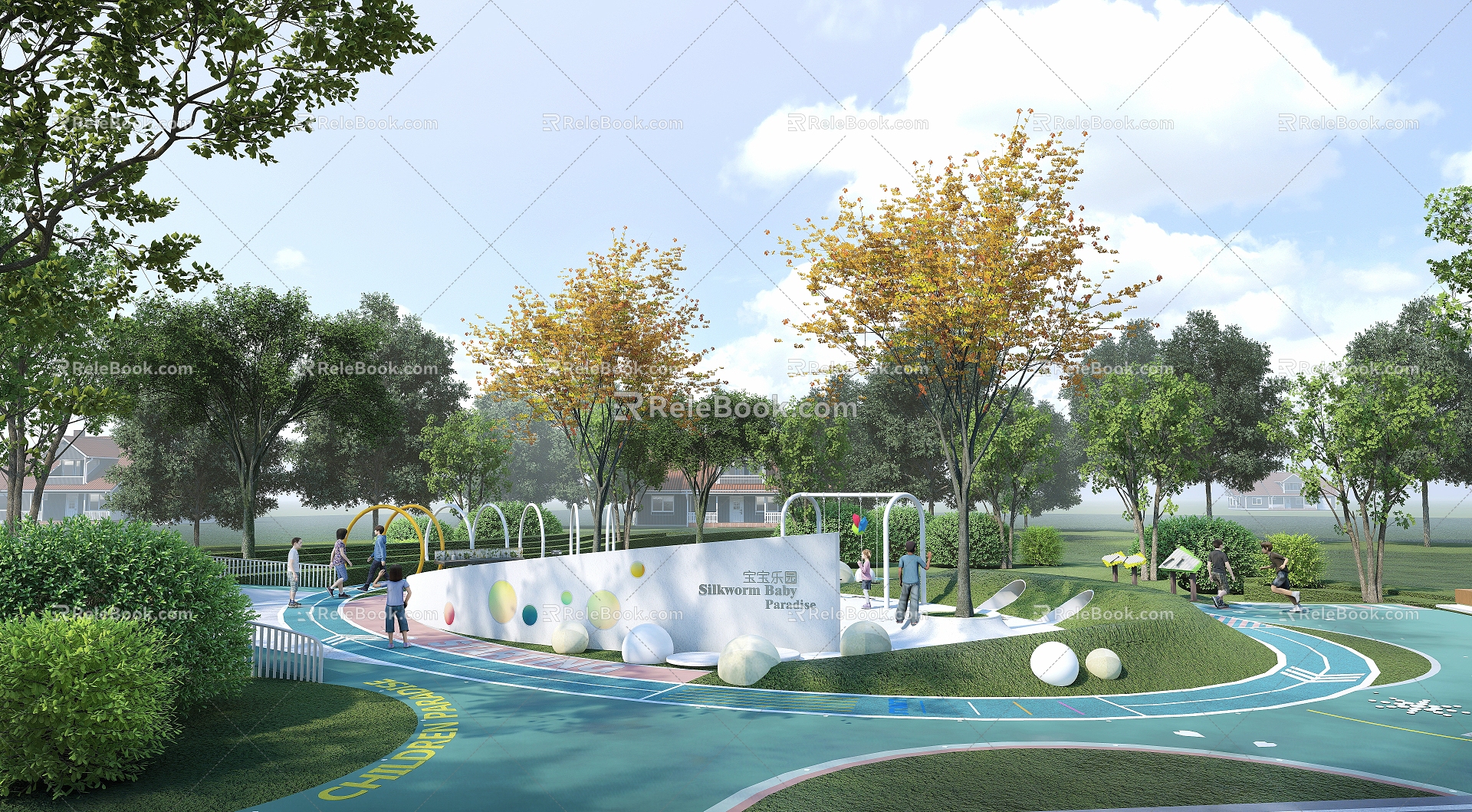 Modern Park Children's Recreation Area Landscape Park Children's Recreation Facilities 3d model