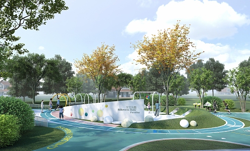 Modern Park Children's Recreation Area Landscape Park Children's Recreation Facilities 3d model