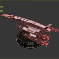 Streamlined Sci Fi Spaceship Model With EXO STARDUST White Black Orange Design On Black Base 3d model