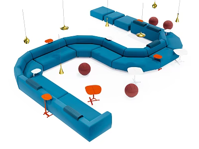 Modern shaped sofa 3d model