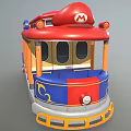 Colorful Cartoon Style Bus With Mario Kart Theme