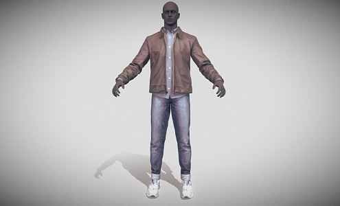 Modern Man Glyph Black Everyday Pack Man's Daily suit Game Assets 3d model