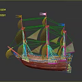 modern sailing ship ancient ship ancient warship large ancient ship ancient warship 3d model