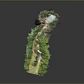 Miniature Landscape Model Featuring Rock Formations Green Plants Winding Pathway And Small Pond