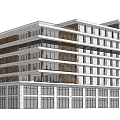 Modern Office Building Exterior Design With Large Glass Windows And Multiple Floors