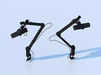 Modern Black Adjustable Arm Desk Lamps With Clip On Design For Home Office Use 3d model