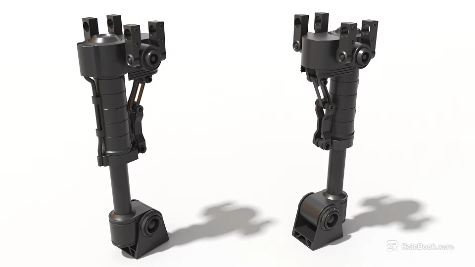 Sturdy Industrial Equipment Components With Black Mechanical Joints And Metal Structures 3d model 