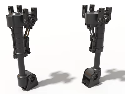Sturdy Industrial Equipment Components With Black Mechanical Joints And Metal Structures 3d model