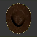 Classic Brown Cowboy Hat With Wide Brim And Vintage Leather Like Texture