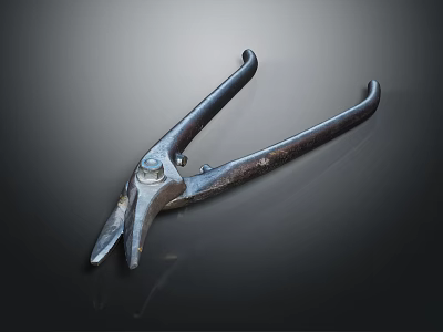 Vintage Metal Pliers With Worn Handles And Antique Hand Tool Design 3d model